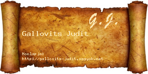 Gallovits Judit névjegykártya
